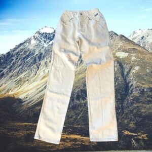 Vtg Rockies tan neutral bareback high waisted 100% cotton jeans W29 L36"
